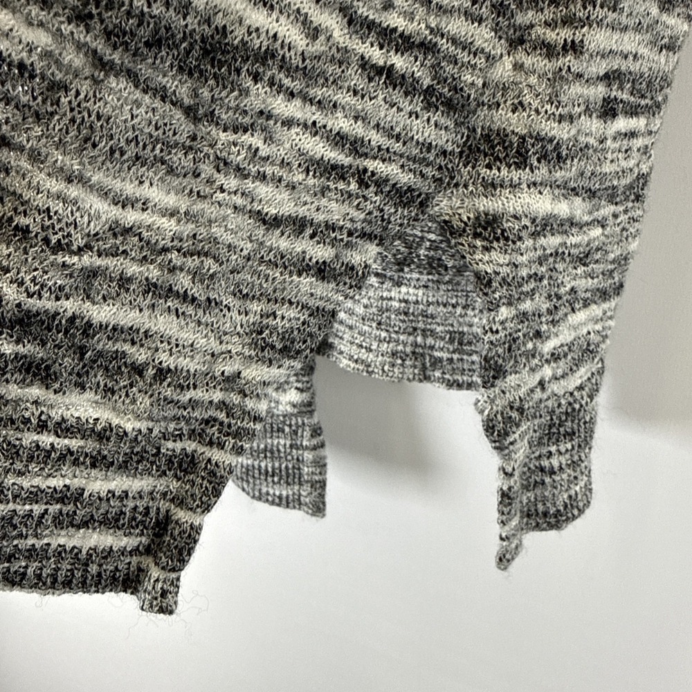 Chicos Womens Tunic Cardigan Sweater Sz Large Wool Blend Black White Long Sleeve - Picture 3 of 7